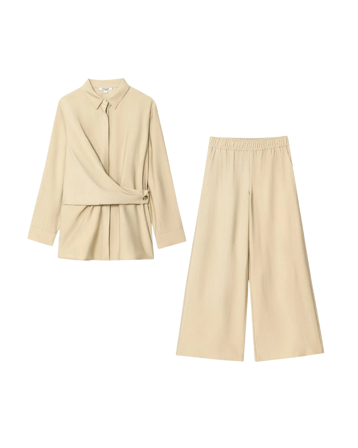 Élevée | Gold Button Wide-Leg Pants Set