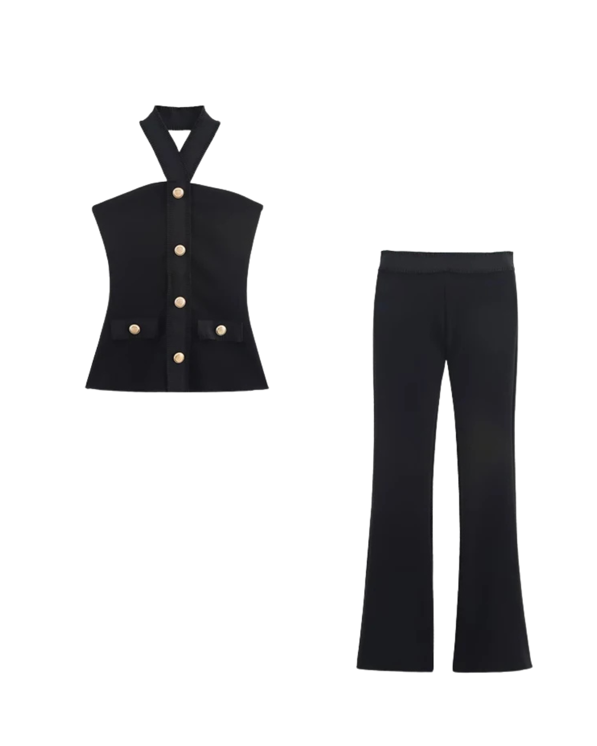 Nouvelle | Halter Top & Flare Trousers Set