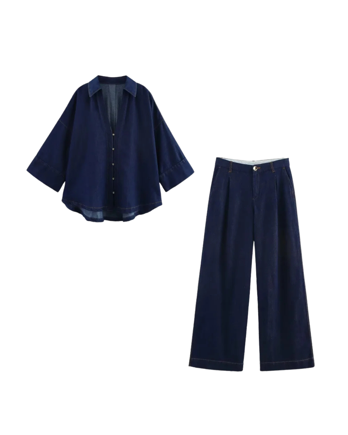 Nouvelle | Denim Button-Down Set