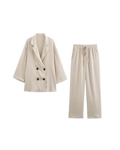 Élevée | Wrinkled Suit Jacket & Pants Set