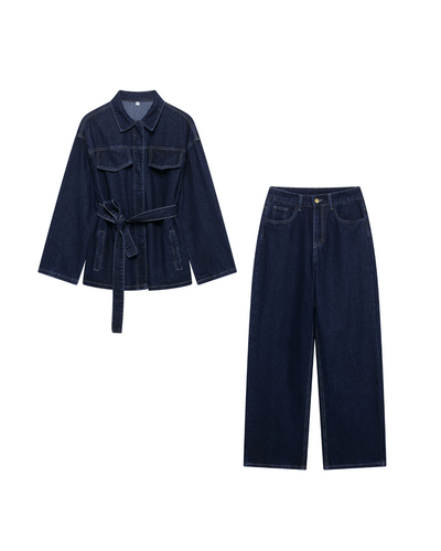 Nouvelle | Denim Jacket & Zipper Jeans Set