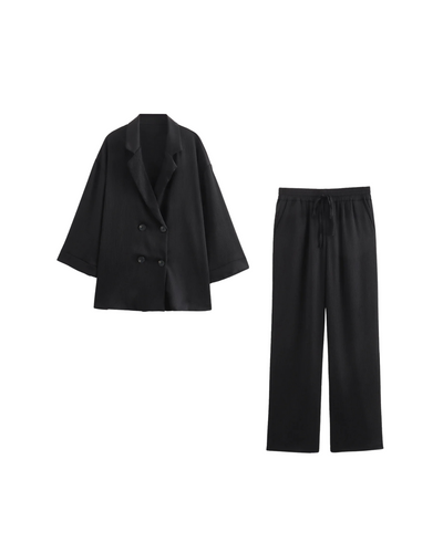 Élevée | Wrinkled Suit Jacket & Pants Set