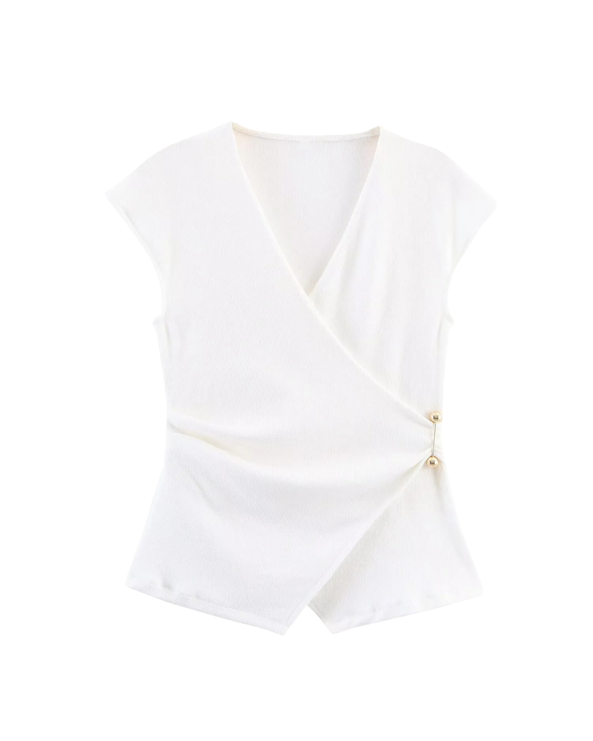 Nouvelle | Pin-Decorated V-Neck Set