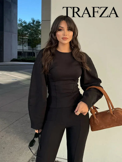 Élevée | Elegant Wide-Leg Pants Set