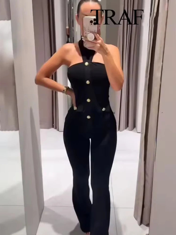 Nouvelle | Halter Top & Flare Trousers Set